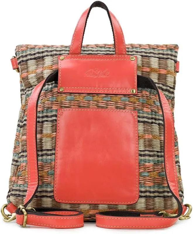 Patricia Nash Luzille Leather Backpack for Women - Convertible Backpack Tote, Leather Purses for Women (Coral)