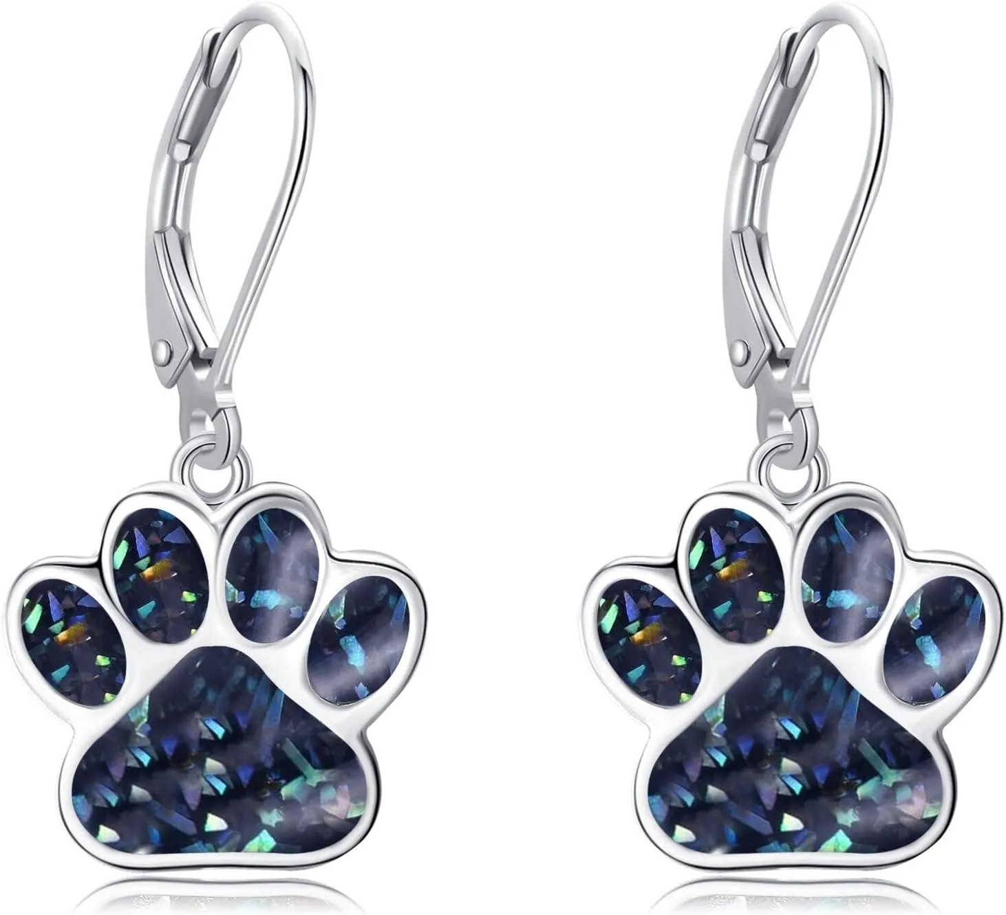 Paw Print Earrings S925 Sterling Silver Paw Drop Dangle Earrings Dog Cat Pet Paw Jewelry Gifts for Women