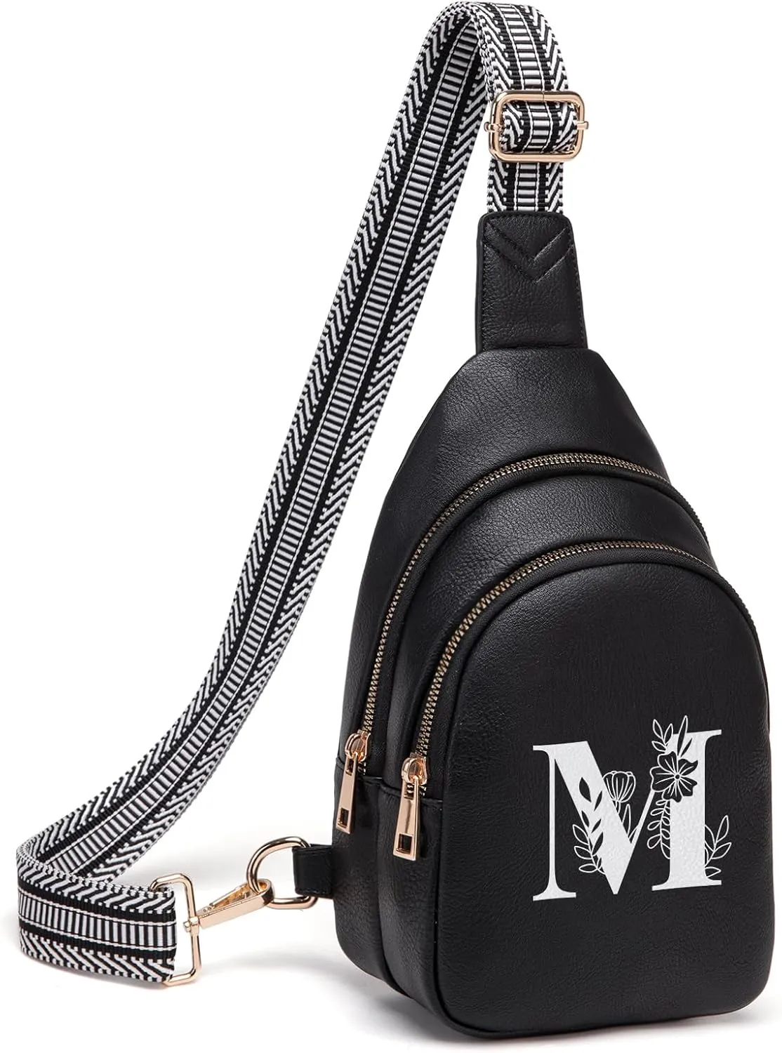 Personalized Gifts for Women Initial Sling Bag PU Leather Crossbody Bags for Women