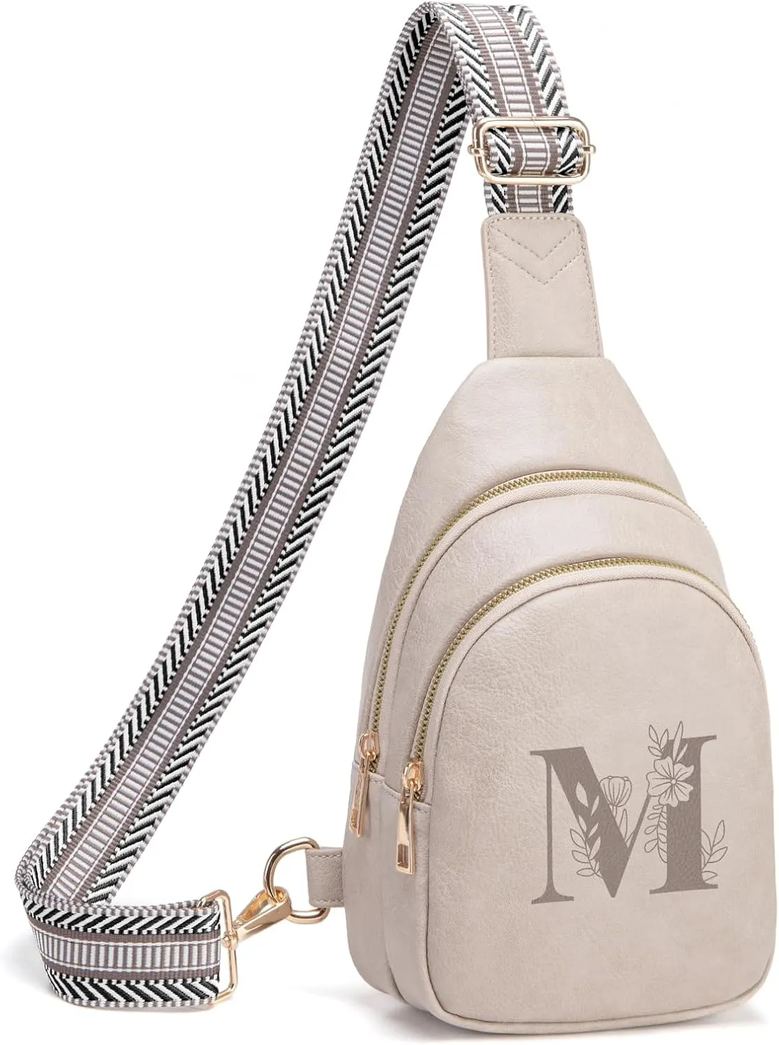 Personalized Gifts for Women Initial Sling Bag PU Leather Crossbody Bags for Women