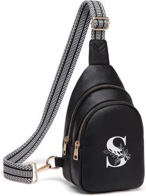 Personalized Gifts for Women Initial Sling Bag PU Leather Crossbody Bags for Women