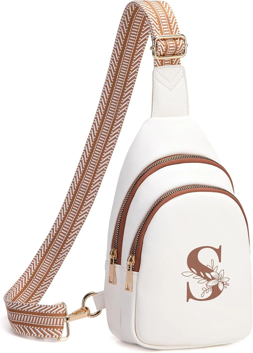 Personalized Gifts for Women Initial Sling Bag PU Leather Crossbody Bags for Women