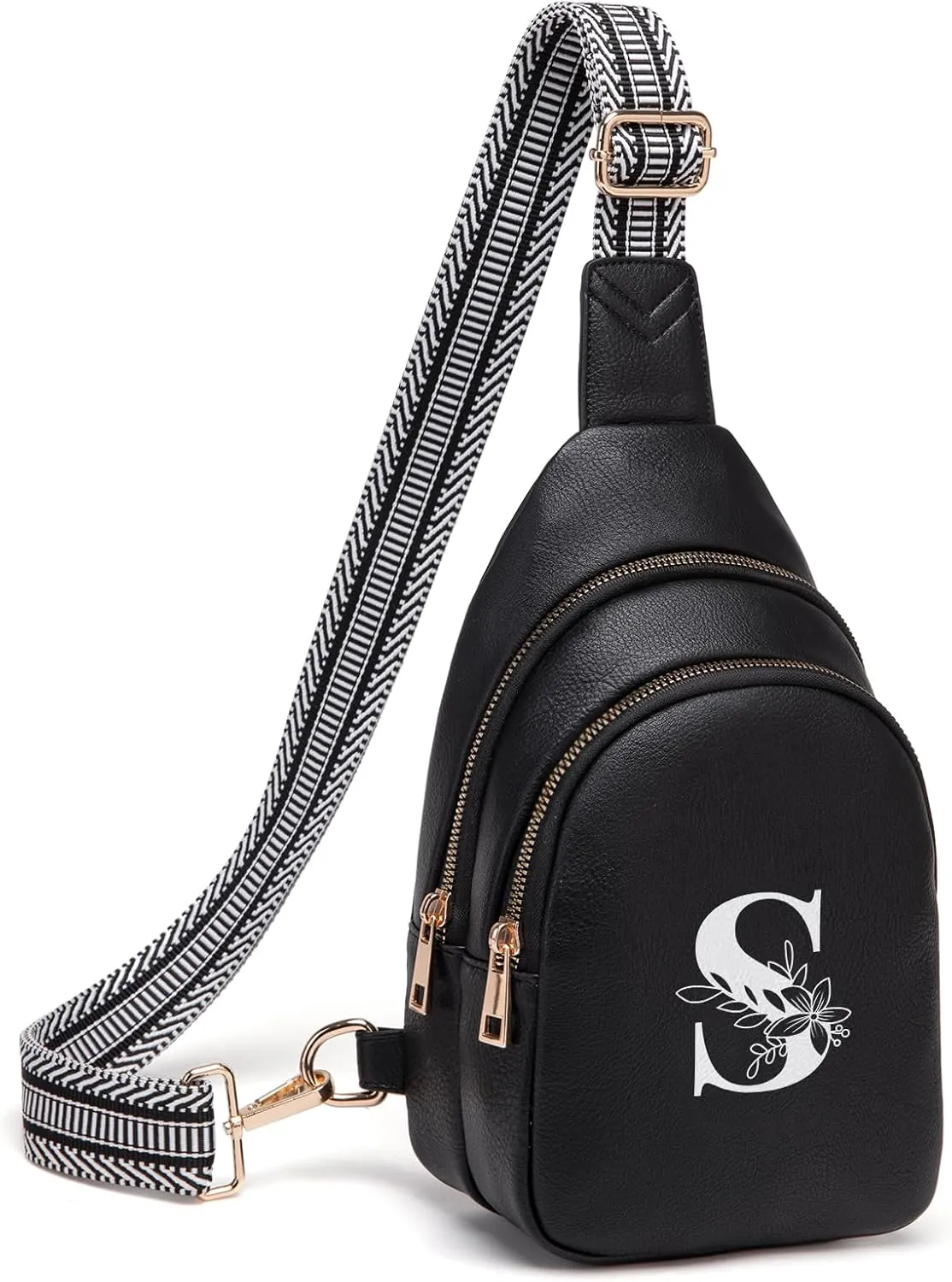 Personalized Gifts for Women Initial Sling Bag PU Leather Crossbody Bags for Women