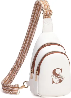 Personalized Gifts for Women Initial Sling Bag PU Leather Crossbody Bags for Women