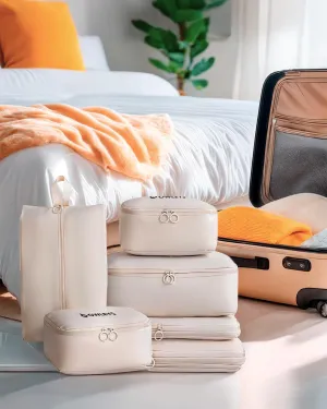 Premium Set of 6 Packing Cubes for Travel - Compression Bags for Travel Essentials - Backpack & Luggage Organizer Bags - Lightweight Packing Cubes