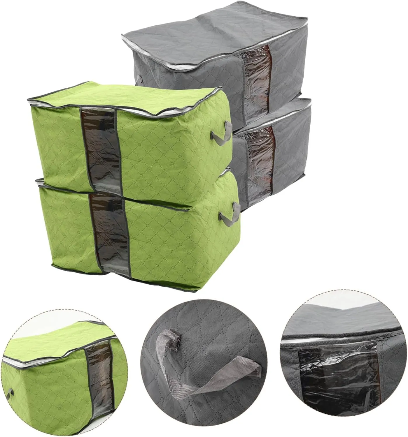 PRETYZOOM Garment Storage Bags Set Extra Large Capacity Bedding Bags for Home Hotel Dormitory