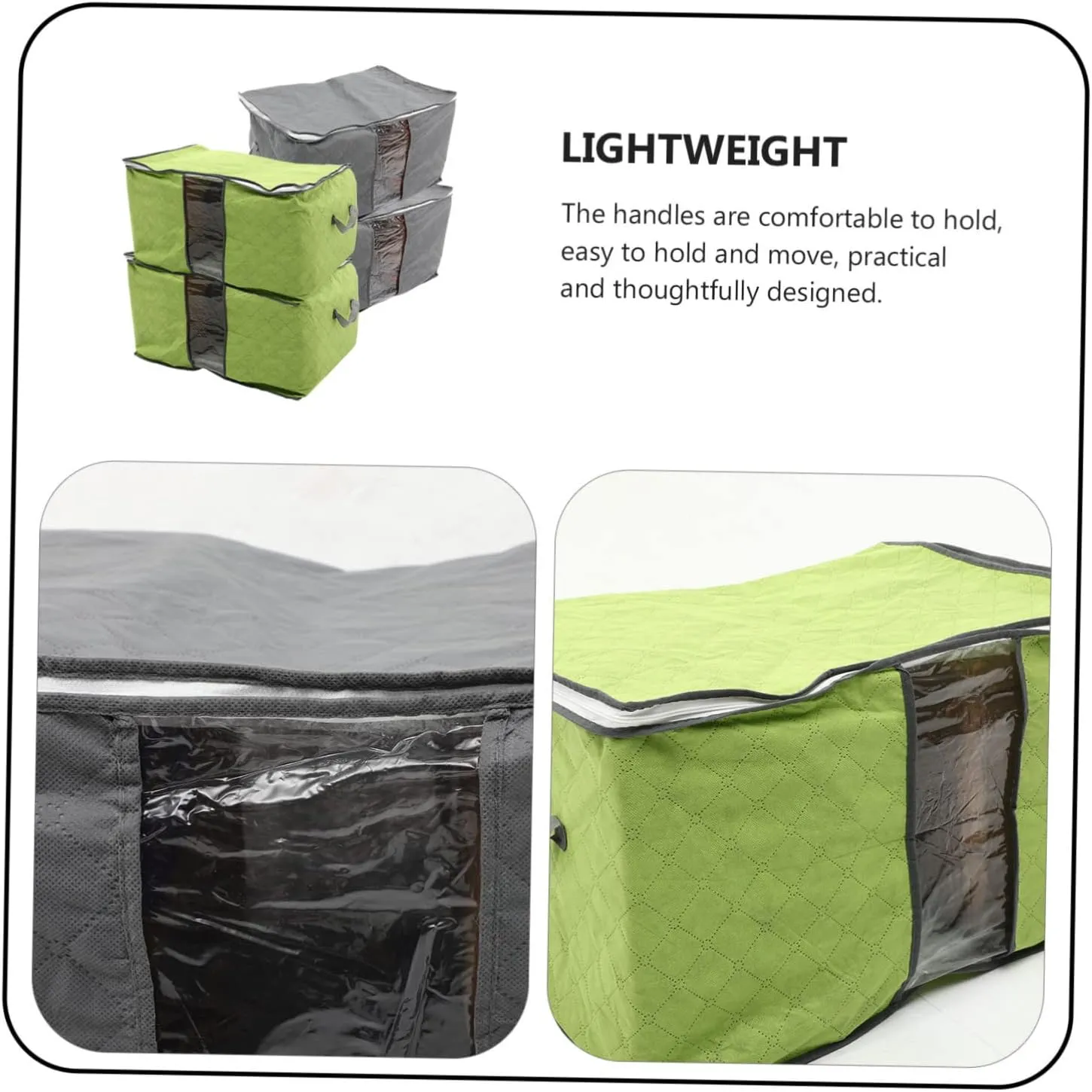 PRETYZOOM Garment Storage Bags Set Extra Large Capacity Bedding Bags for Home Hotel Dormitory