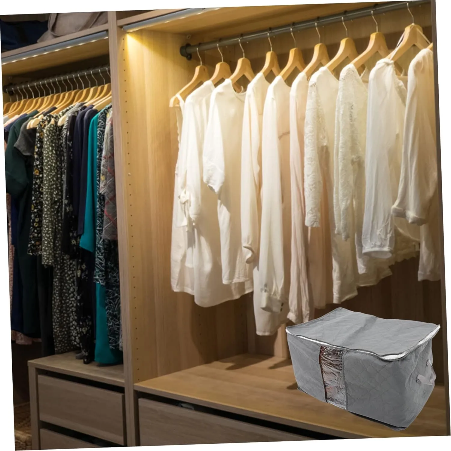 PRETYZOOM Garment Storage Bags Set Extra Large Capacity Bedding Bags for Home Hotel Dormitory