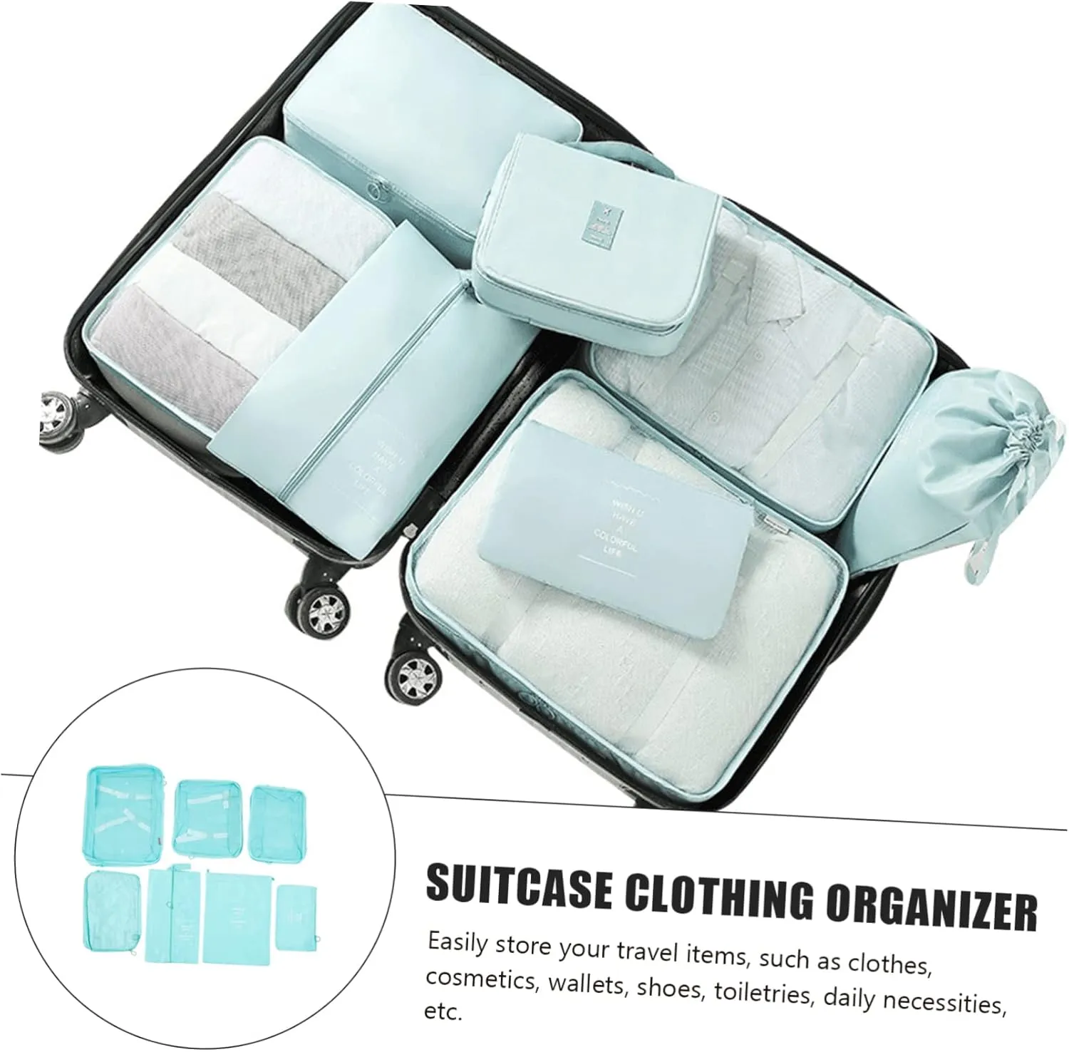 PRETYZOOM Lightweight Suitcase Clothing Bag Drawstring Travel Garment Bags for Underwear Travel Laundry Bags Sealing Design