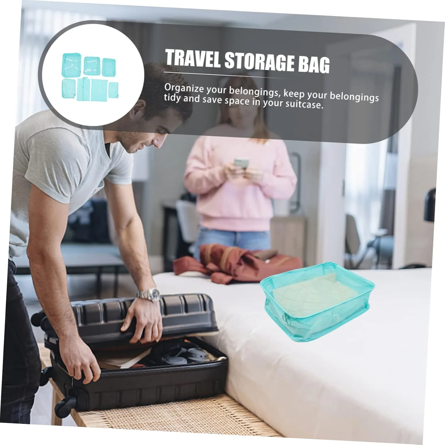 PRETYZOOM Lightweight Suitcase Clothing Bag Drawstring Travel Garment Bags for Underwear Travel Laundry Bags Sealing Design