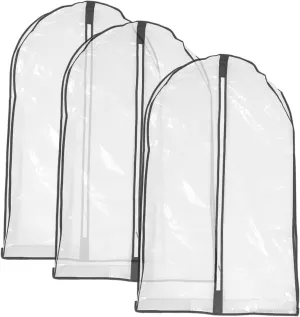 Protective Cover for Clothes 3pcs Garment Bags Zipper Closure Storage Bag for Business Suits