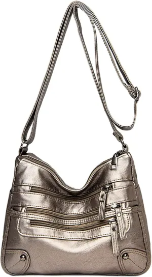Puffer Tote Bag Outdoor Sling Bag Body Bag Zipper Trendy Crossbody Purse Chest Bag With Adjustable Guitar Strap