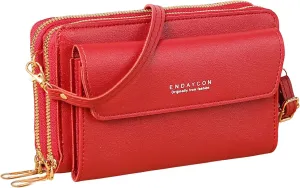 Puffy Crossbody Bags for Women Crossbody Purses and Handbags Lightweight Pocketbook Nylon Quilted Shoulder Purse(Red)