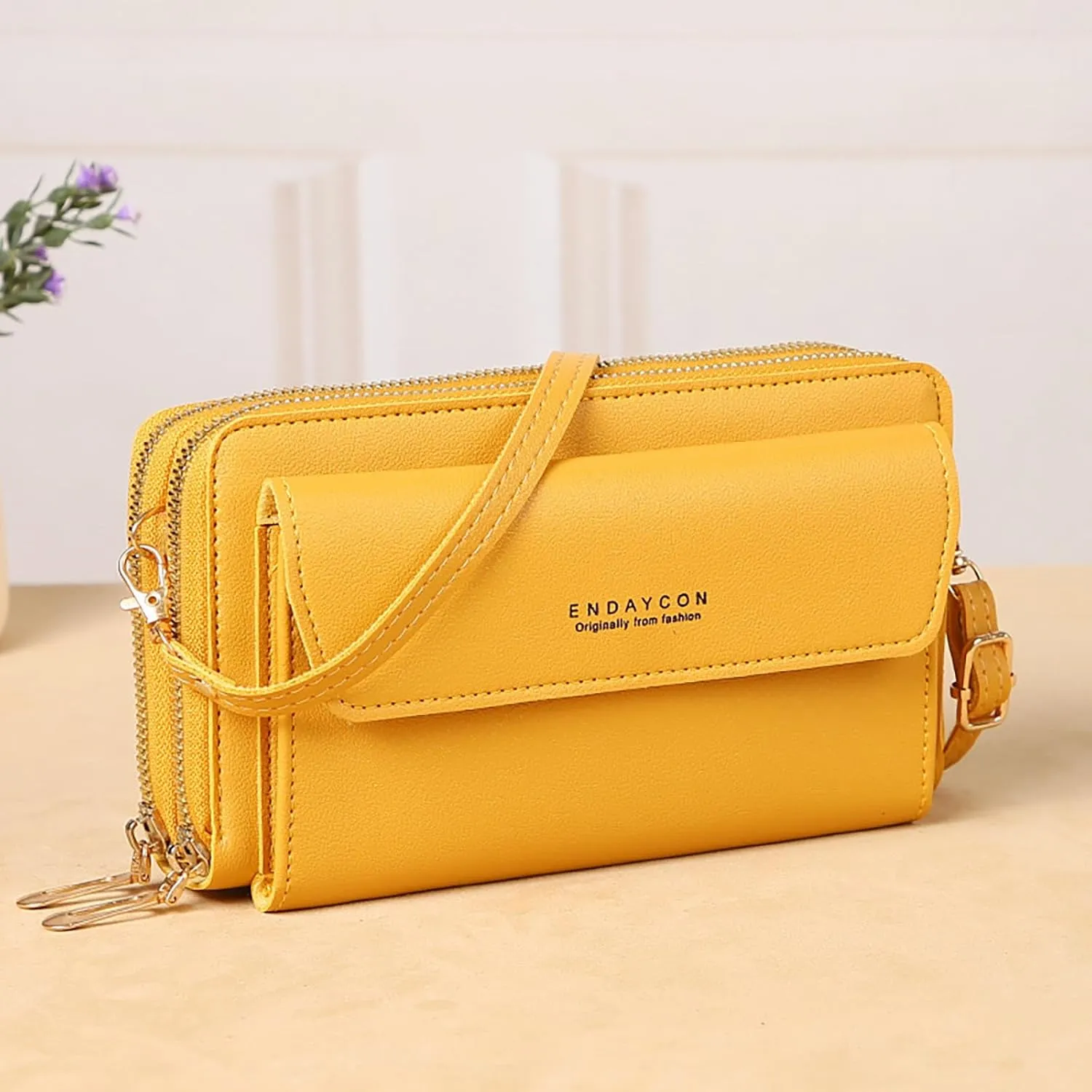 Puffy Crossbody Bags for Women Crossbody Purses and Handbags Lightweight Pocketbook Nylon Quilted Shoulder Purse(Yellow)
