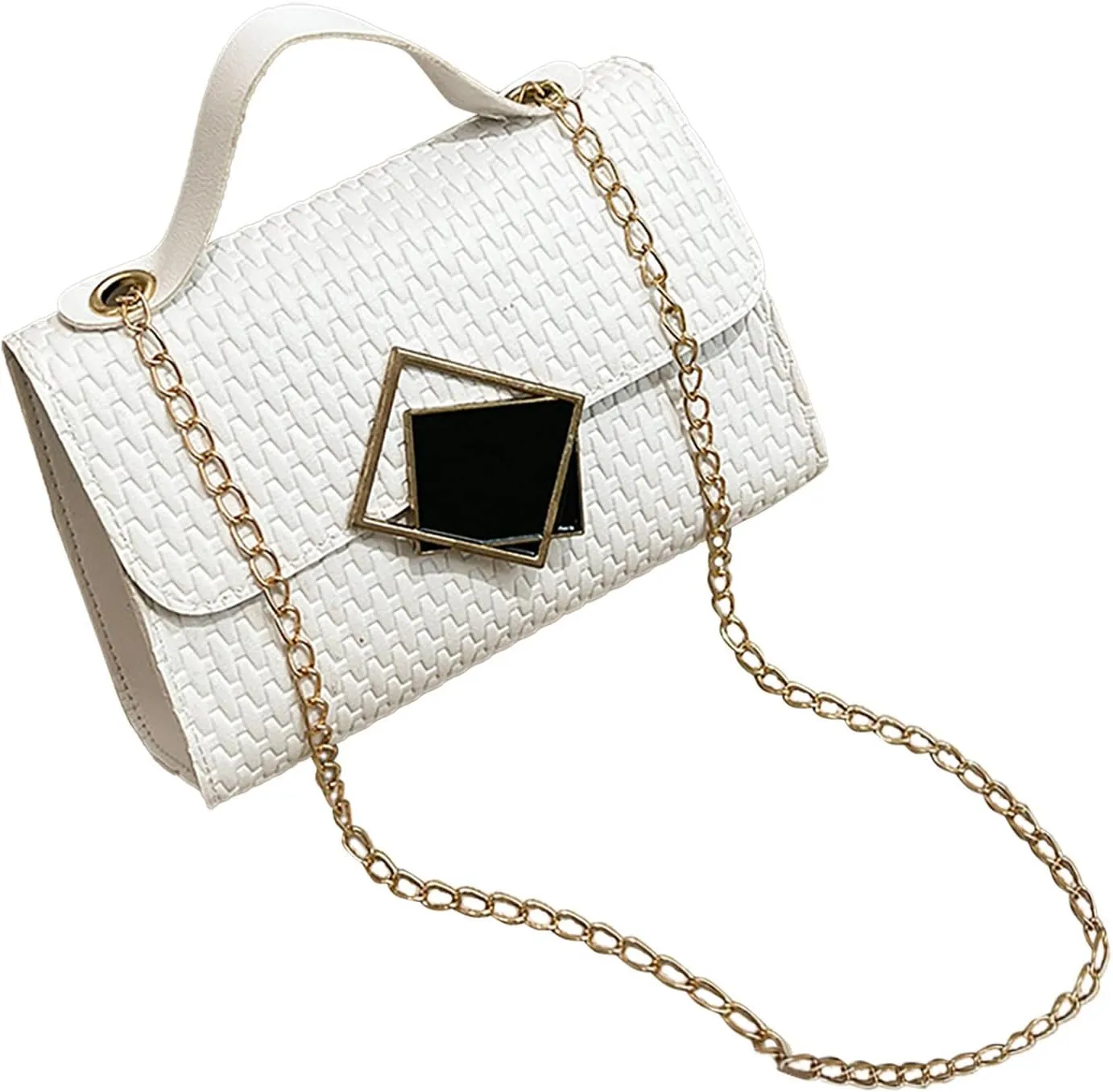 Puffy Crossbody Bags for Women Lightweight Quilted Leather Handbags for Women Beach Bag Water Proof Sandproof(White)