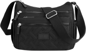 Puffy Crossbody Bags for Women Stadium Crossbody Messenger Bags for Concerts Sporting Events Small Makeup Bag(Black)
