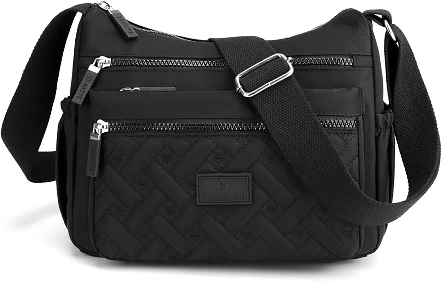 Puffy Crossbody Bags for Women Stadium Crossbody Messenger Bags for Concerts Sporting Events Small Makeup Bag(Black)