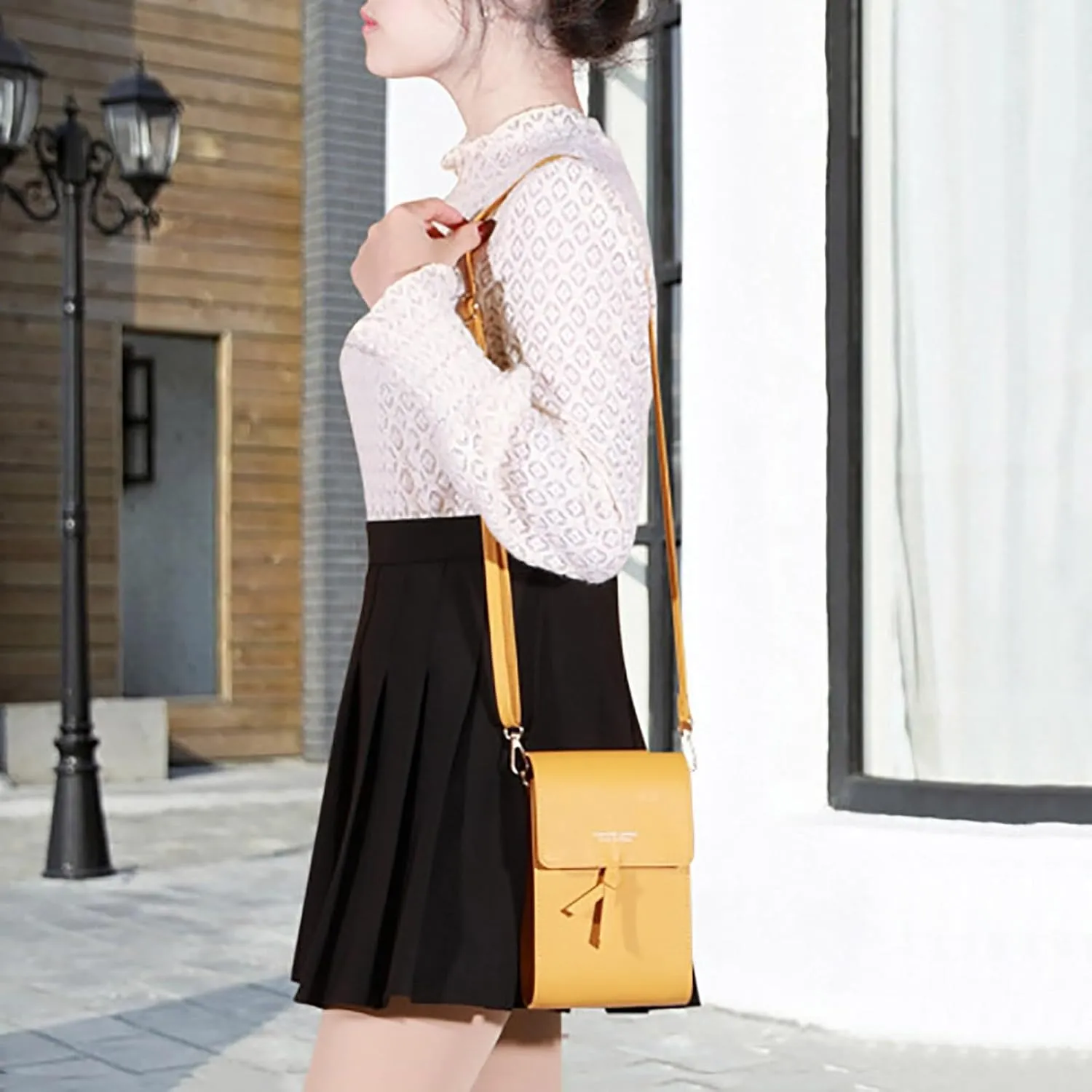 Purses for Women Crossbody Anti Theft Women's Crescent Shoulder Bags with Adjustable Strap Transparent Bag(Yellow)