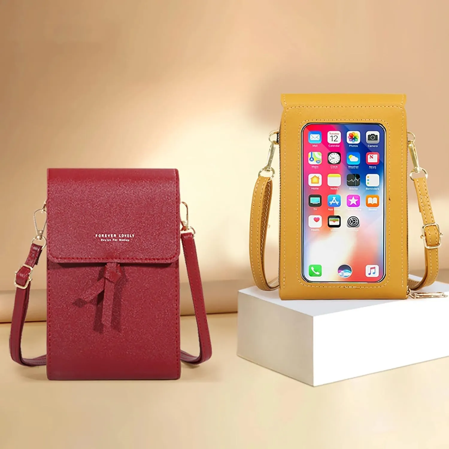 Purses for Women Crossbody Anti Theft Women's Crescent Shoulder Bags with Adjustable Strap Transparent Bag(Yellow)