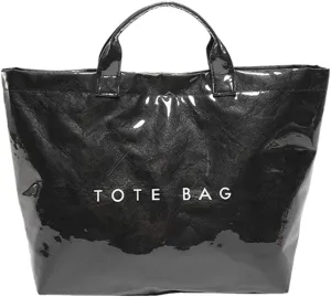 PVC Tote Bag for Women Large Letters Print Handbag Plastic Clear Tote Bag Kraft Paper Handbag