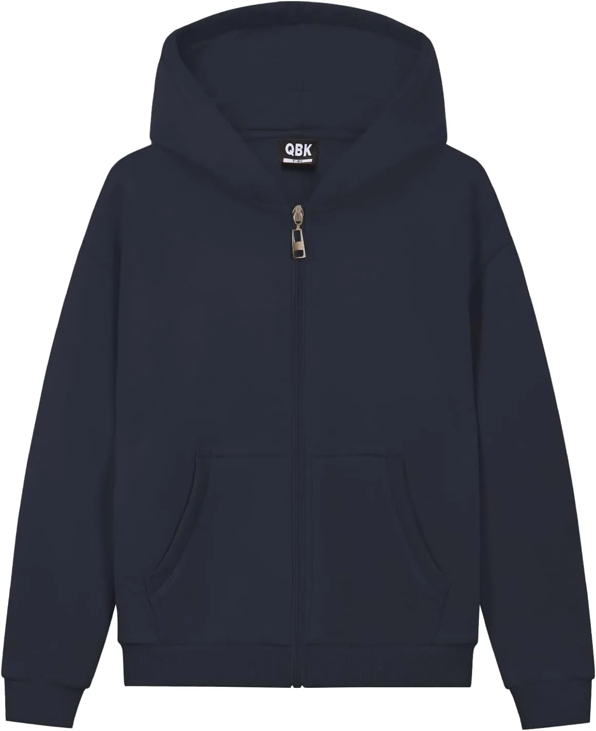 QBK Kids Brushed Fleece Zip-Up Hooded Sweatshirt Hoodie for Boys or Girls 3-14 Years
