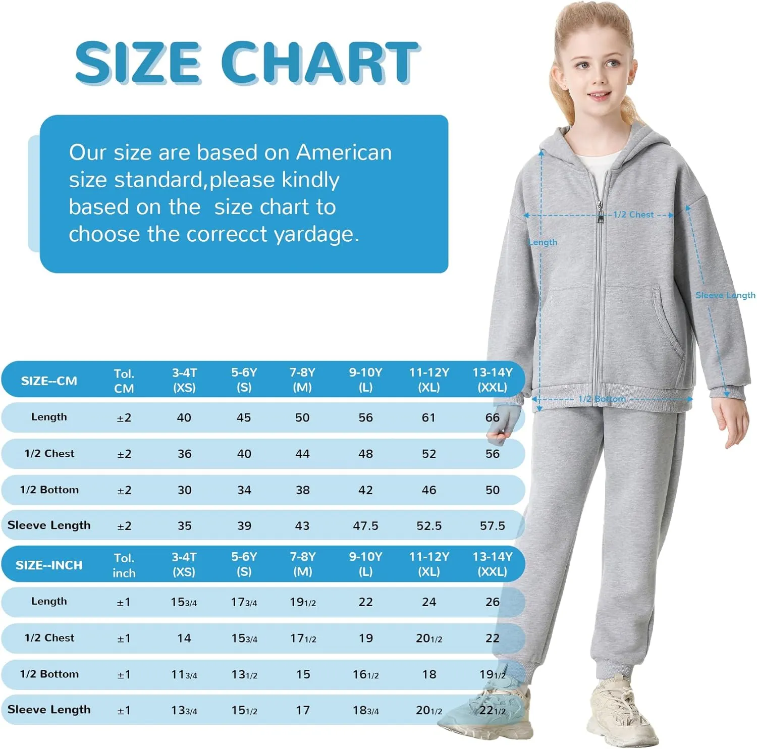 QBK Kids Brushed Fleece Zip-Up Hooded Sweatshirt Hoodie for Boys or Girls 3-14 Years