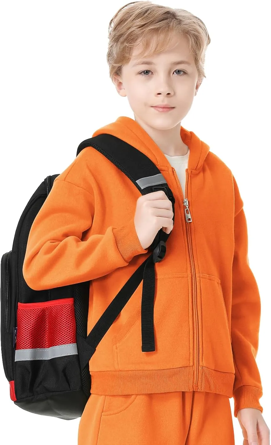 QBK Kids Brushed Fleece Zip-Up Hooded Sweatshirt Hoodie for Boys or Girls 3-14 Years