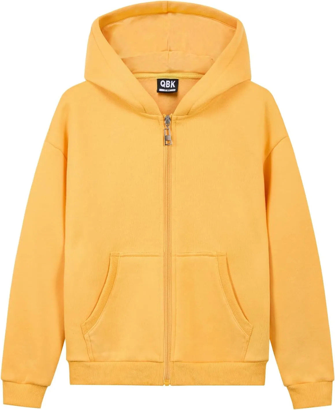 QBK Kids Brushed Fleece Zip-Up Hooded Sweatshirt Hoodie for Boys or Girls 3-14 Years