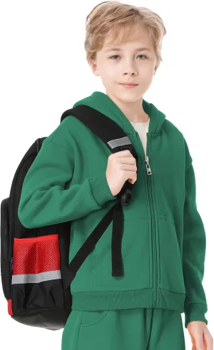 QBK Kids Brushed Fleece Zip-Up Hooded Sweatshirt Hoodie for Boys or Girls 3-14 Years