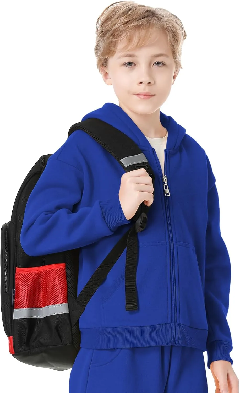 QBK Kids Brushed Fleece Zip-Up Hooded Sweatshirt Hoodie for Boys or Girls 3-14 Years