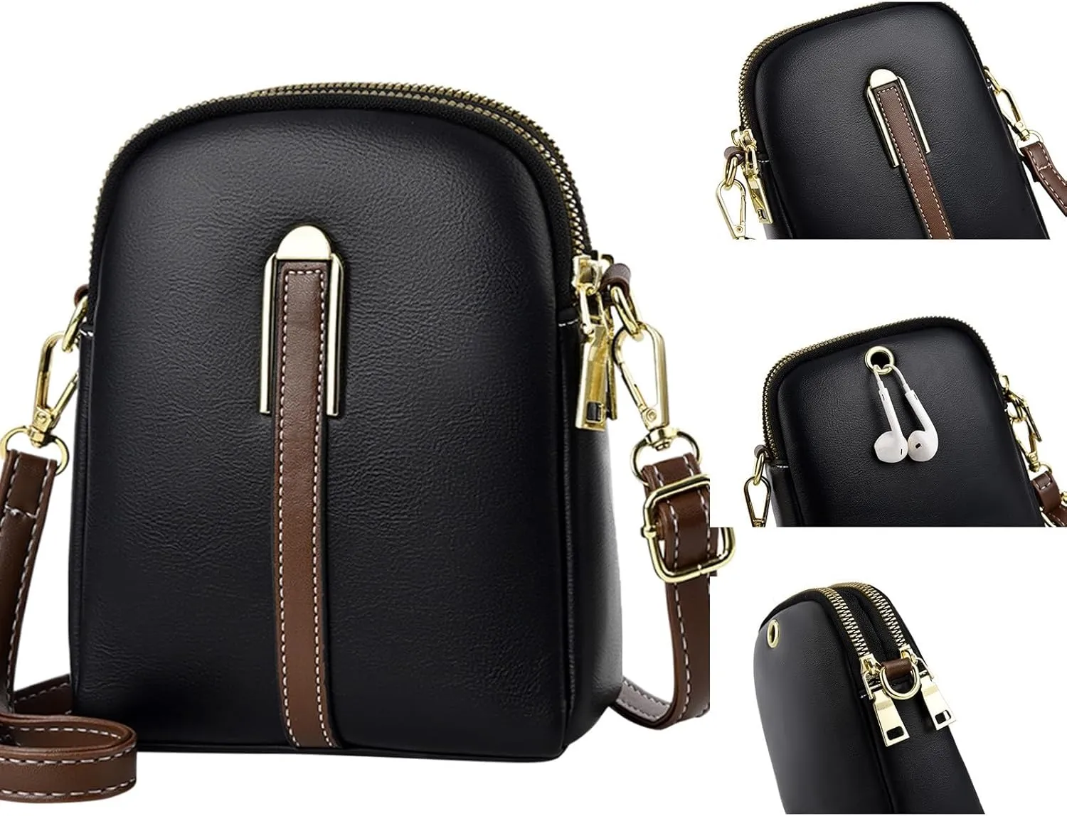 Quilted Crossbody Bags for Women Small Designer Crossbody Bags Women's Carry Options for Work and Daily Use(Black)