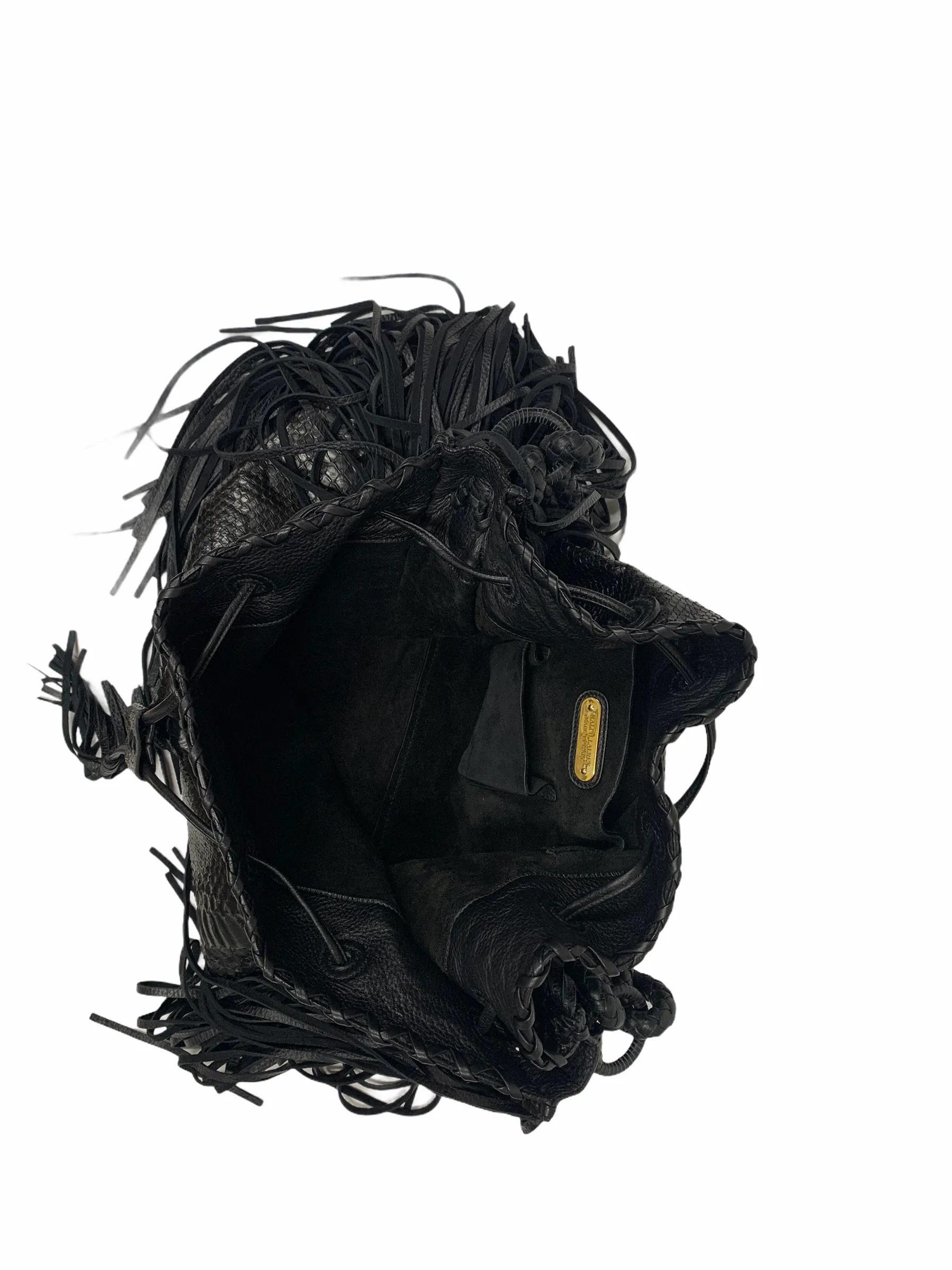 RALPH LAUREN PYTHON FRINGE HOBO HANDBAG