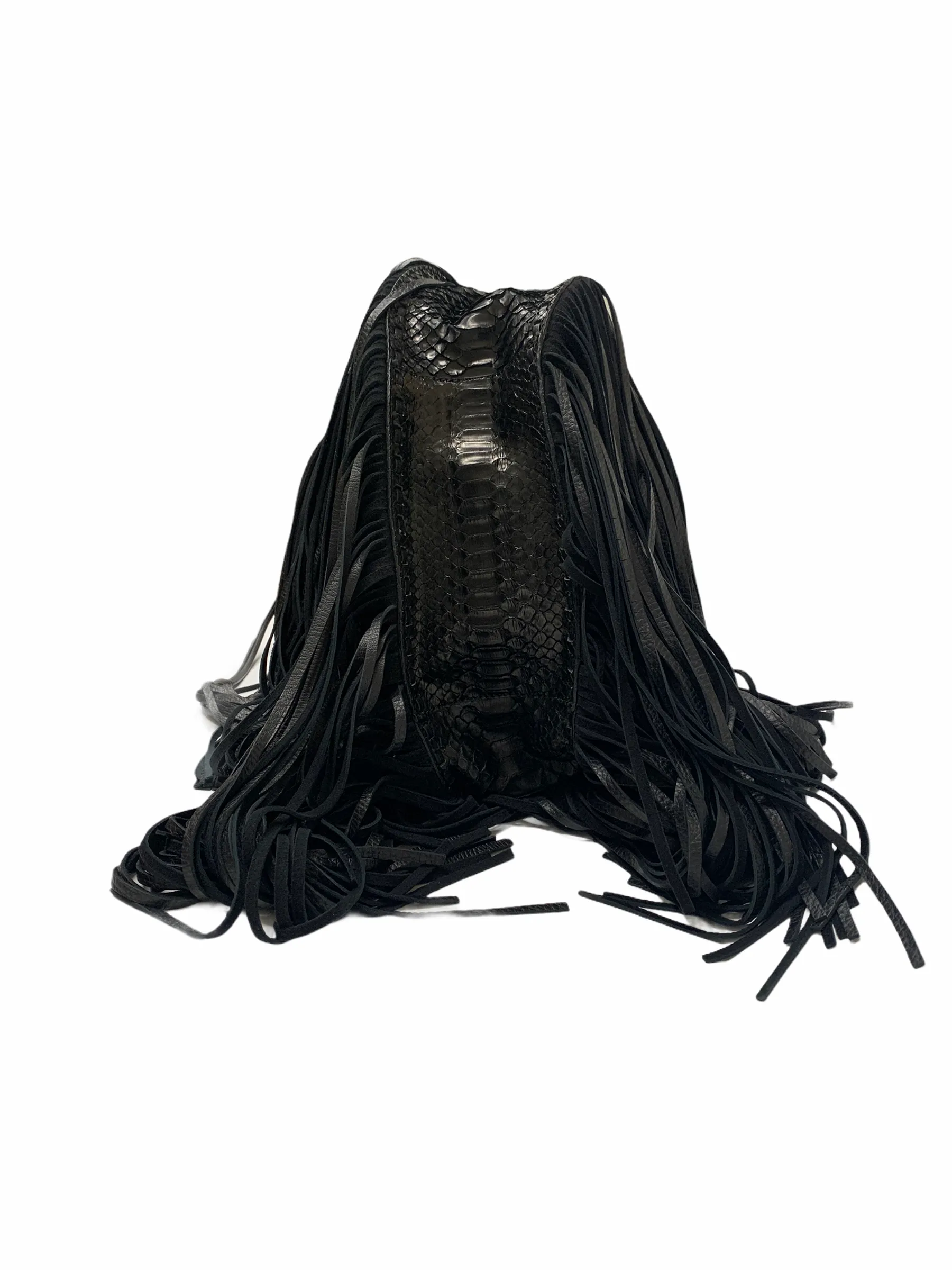 RALPH LAUREN PYTHON FRINGE HOBO HANDBAG