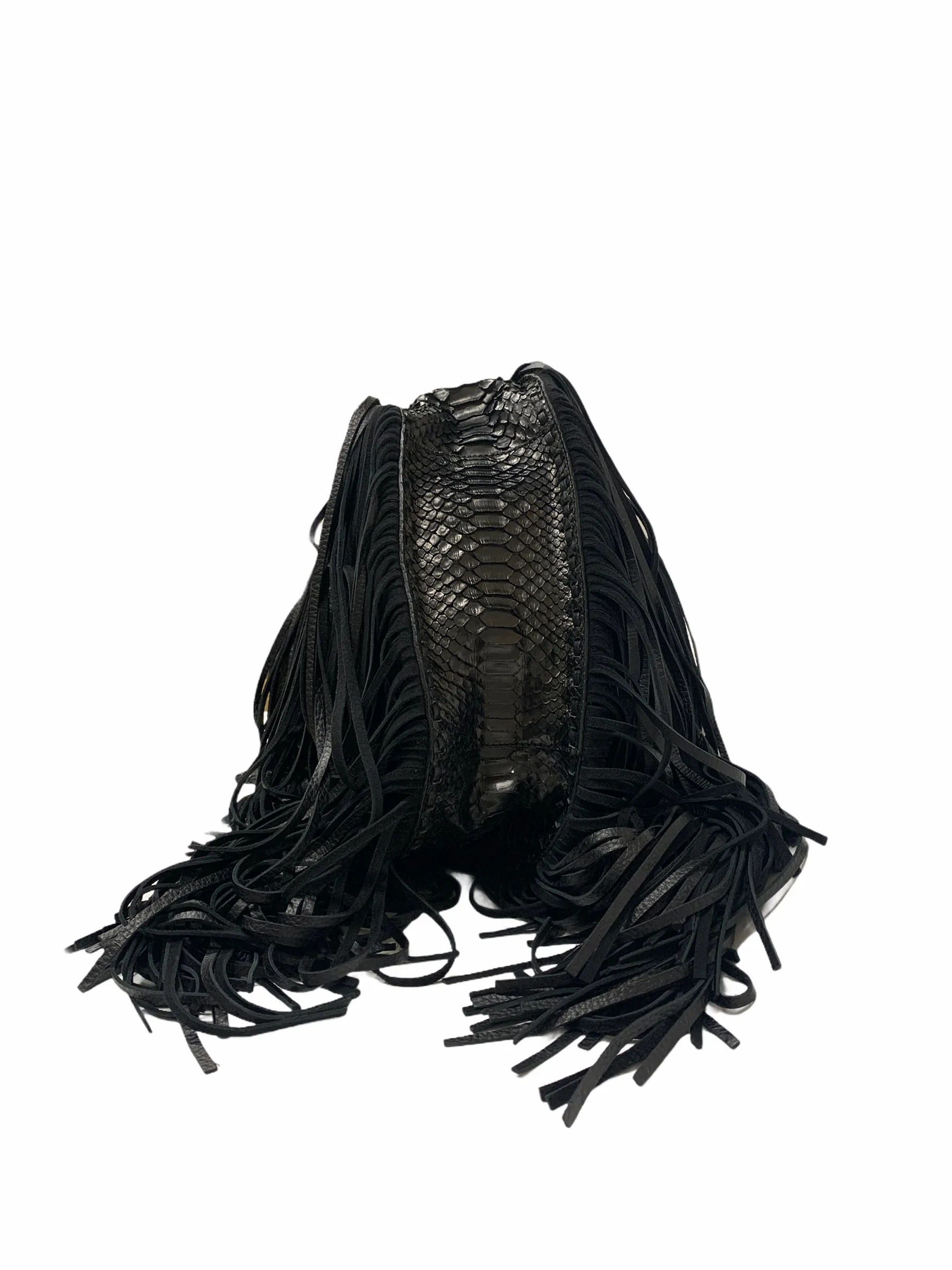 RALPH LAUREN PYTHON FRINGE HOBO HANDBAG