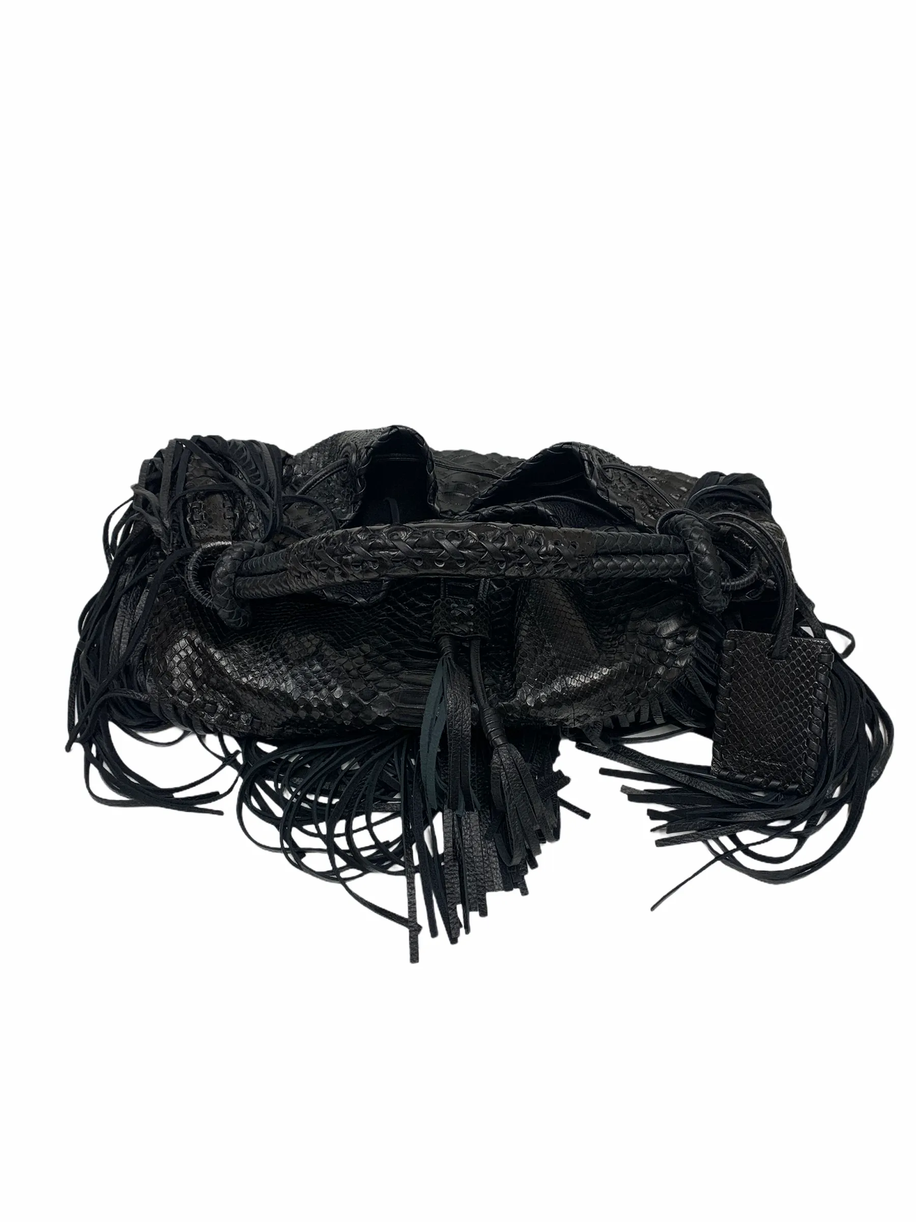 RALPH LAUREN PYTHON FRINGE HOBO HANDBAG