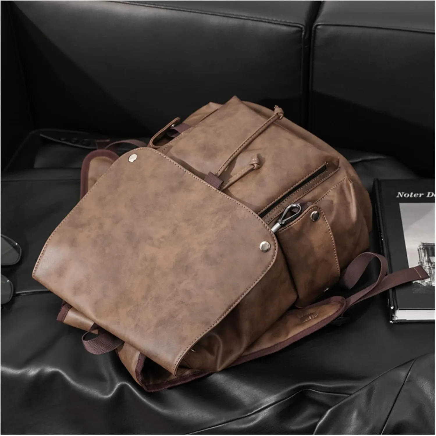 Retro Fashion Mens Backpack Travel Backpack for Men Large Capacity 16 Inch Laptop Backpack for Men(Black)