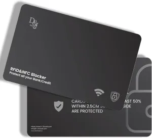 RFID Blocking Cards - Premium 360 Degree NFC Debit Credit Card Passport RFID Protector Blocker Set for Men & Women, Slim Design Perfectly fits in Wallet/Purse/Money Clip (4)