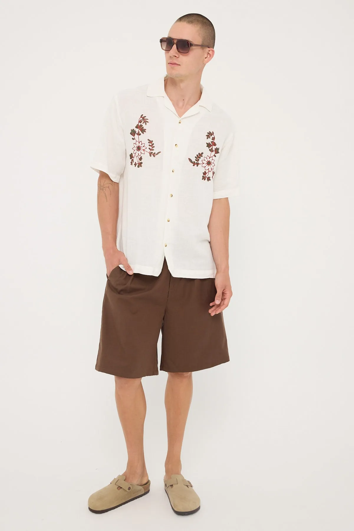 Rolla's Floral Embroider Bowler Natural