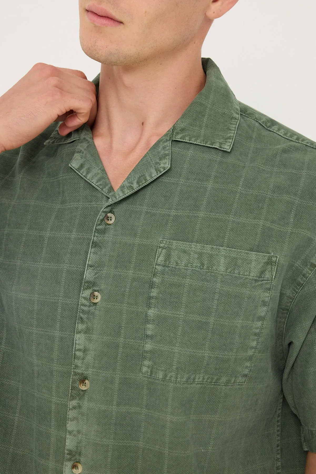 Rolla's Tile Cord Bowler Shirt Thyme