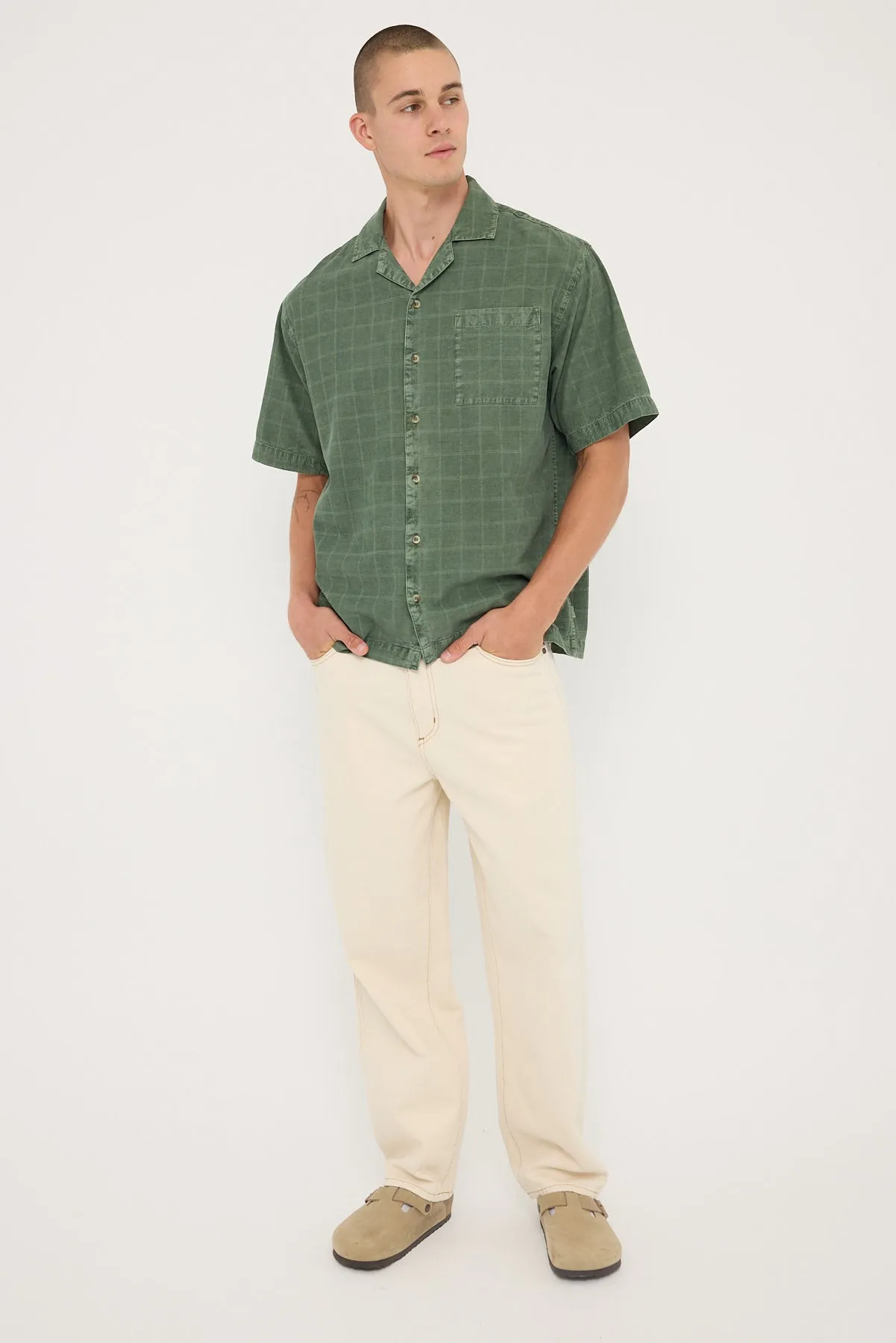 Rolla's Tile Cord Bowler Shirt Thyme