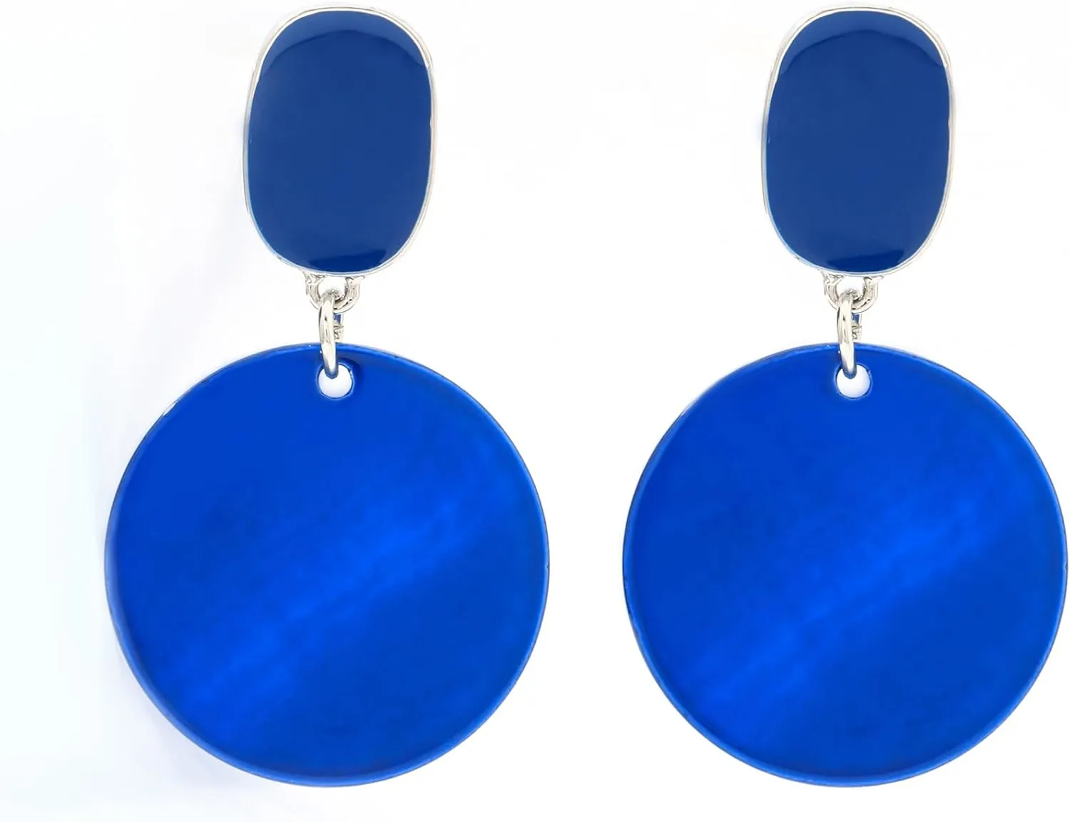 Round Circle Drop Earrings for Women Dangling Bohemian blue/yellow/red/pink/hot pink/green/teal/turquoise/white and black Shell Statement Earrings for Women