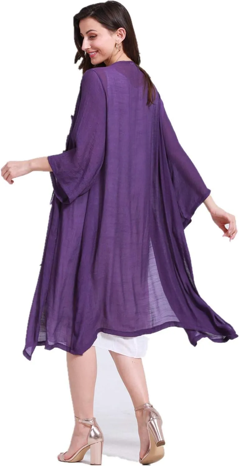 SIMPLY COUTURE Women's Double-Tier Loose Summer Floral Tank Dress Cardigan