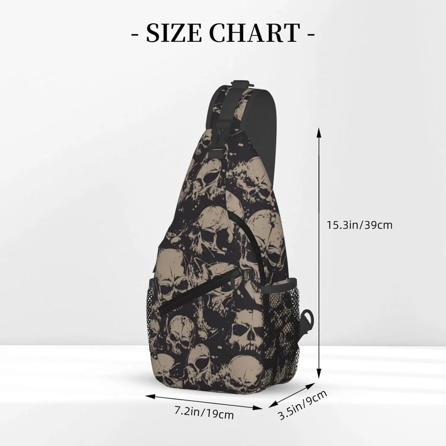 Skull Sling Backpack Chest Bag Crossbody Shoulder Bag Gym Cycling Travel Hiking Daypack For Men Women