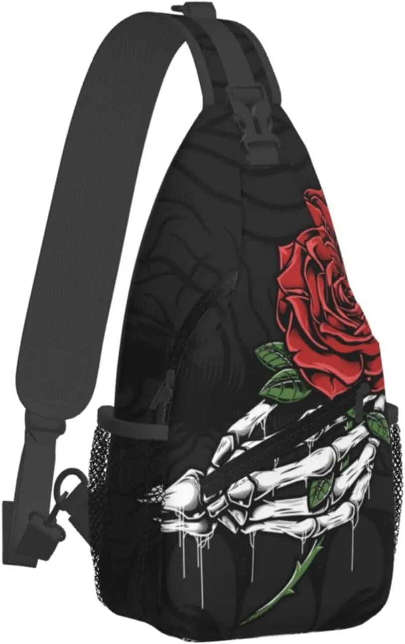 Skull Sling Backpack Chest Bag Crossbody Shoulder Bag Gym Cycling Travel Hiking Daypack For Men Women