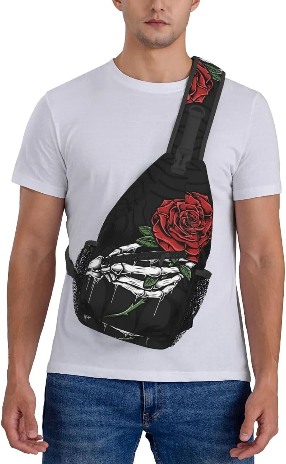 Skull Sling Backpack Chest Bag Crossbody Shoulder Bag Gym Cycling Travel Hiking Daypack For Men Women