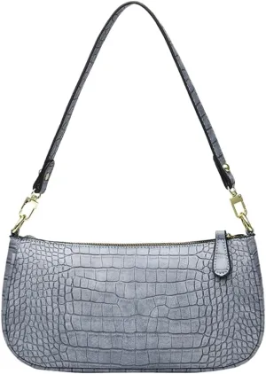 Small Purse for Women, Adjustable Shoulder Bags Crocodile Pattern Clutch Purse with Zipper Closure Retro