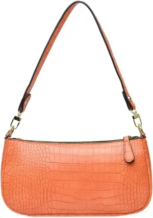 Small Purse for Women, Adjustable Shoulder Bags Crocodile Pattern Clutch Purse with Zipper Closure Retro