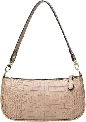 Small Purse for Women, Adjustable Shoulder Bags Crocodile Pattern Clutch Purse with Zipper Closure Retro