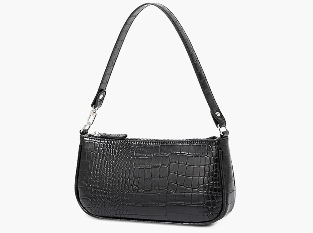 Small Purse for Women, Adjustable Shoulder Bags Crocodile Pattern Clutch Purse with Zipper Closure Retro