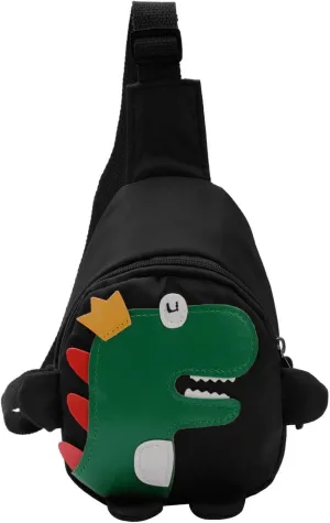 Small Sling Backpack Crossbody Bag Girls And Boys Childrens Fashion Cartoon Dinosaur Chest Bag Nylon Adjustable